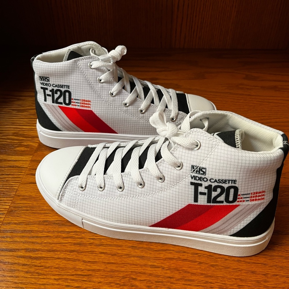Moonlambo VHS T-120 high top sneakers - NIB - women’s size 8